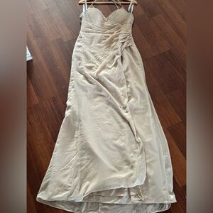 Azazie Elegant Cream Maxi Dress